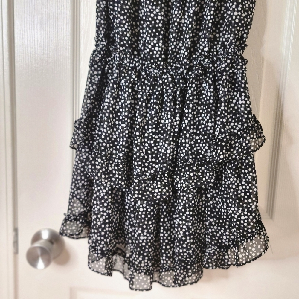 MISA Los Angeles Black Polka Dot Ruffle Tiered Dress XS - Picture 6 of 11